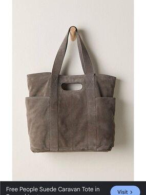 Free People Suede Tote in Taupe